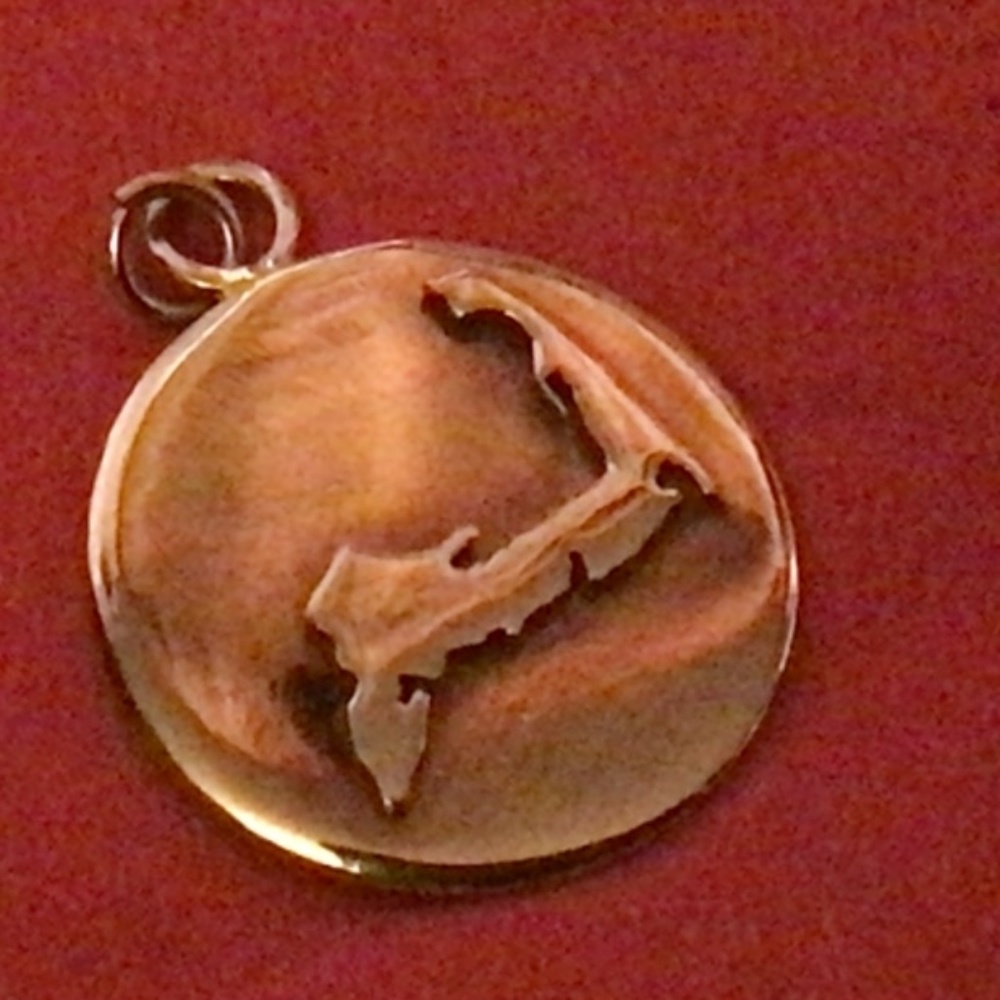 14k handmade charm map of cape cod